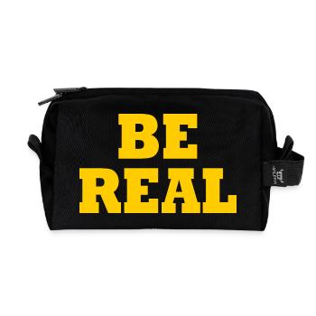 Be real - Recycelte Kulturtasche - Schwarz - Vorne