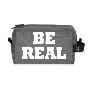 Be real - Recycelte Kulturtasche - Anthrazit - Vorne