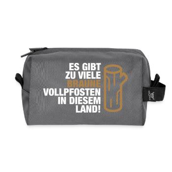 There Are Too Many Brown Vollpfosten! (2015) - Recycled Toiletry Zip Bag - anthracite - Front
