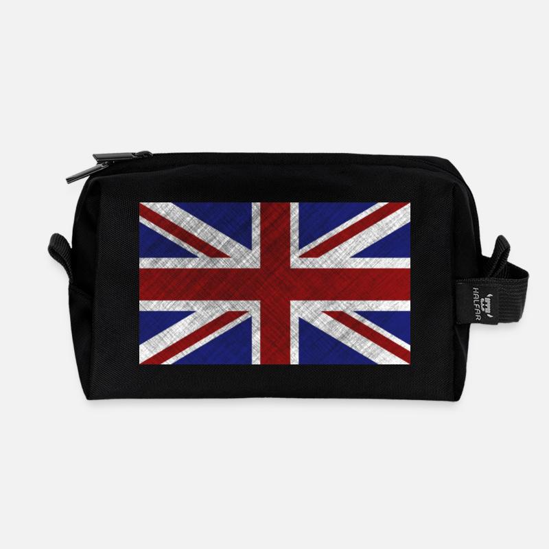 Grunge Union Jack-Flagge - Recycelte Kulturtasche - Schwarz
