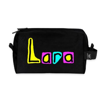 Lara - Trousse de toilette en tissu recyclé - noir - Devant
