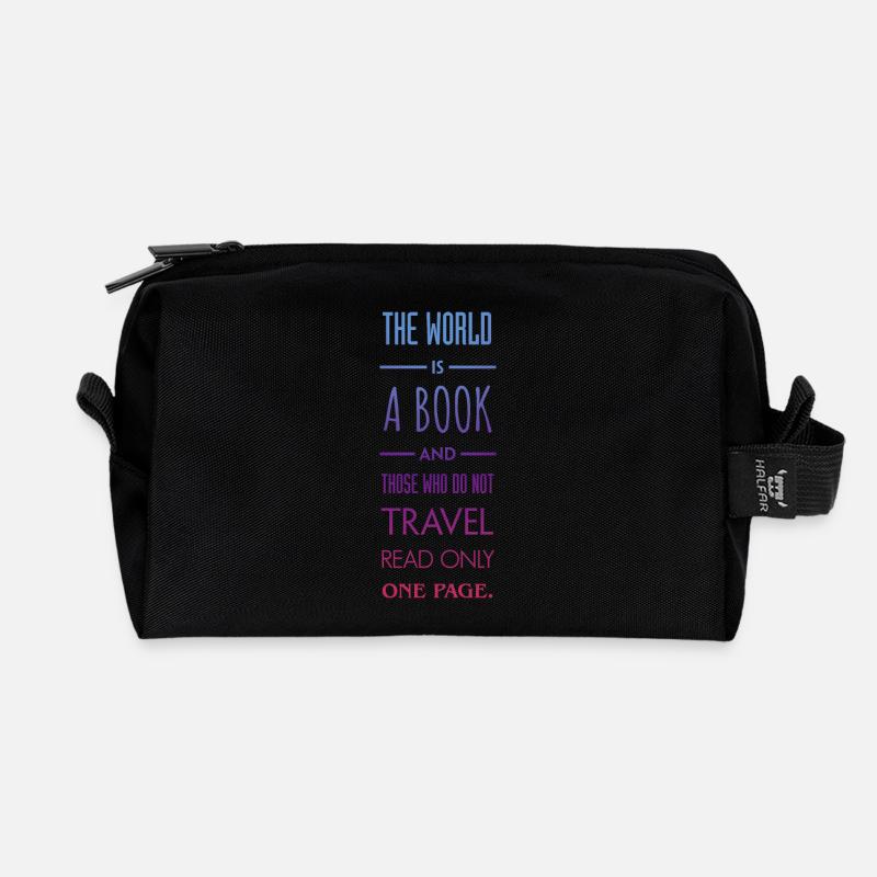 The world is a book. - Recycelte Kulturtasche - Schwarz