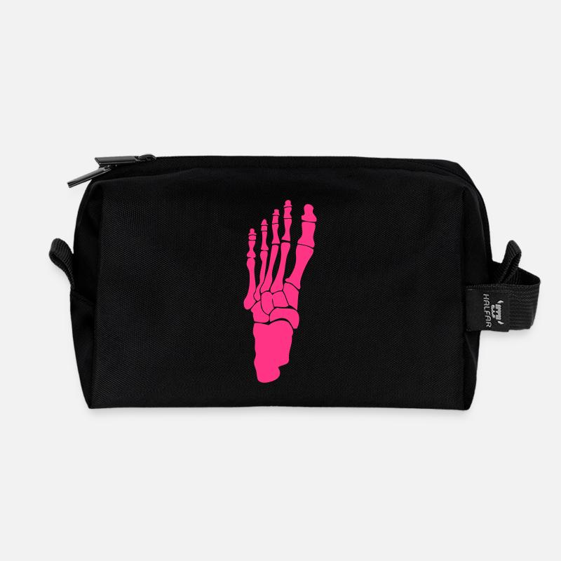 Fuß-Fuß-Skelett 2411 - Recycelte Kulturtasche - Schwarz