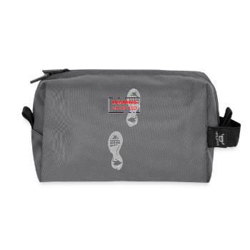 running addicted - Recycled Toiletry Zip Bag - anthracite - Front
