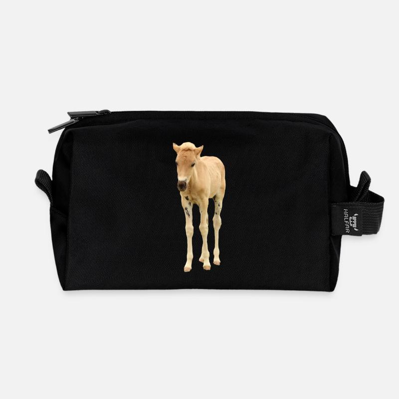 weißes Pferd weiß Pferde T-shirt Geschenk Reiter  - Recycelte Kulturtasche - Schwarz