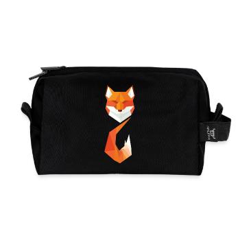 Moderner geometrischer Fuchs - Recycelte Kulturtasche - Schwarz - Vorne