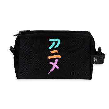 Anime (Trickfilm) Japanisch Schriftzeichen -TUSCHE - Recycelte Kulturtasche - Schwarz - Vorne