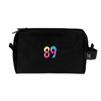 89 Number Comic - Recycled Toiletry Zip Bag - black - Front