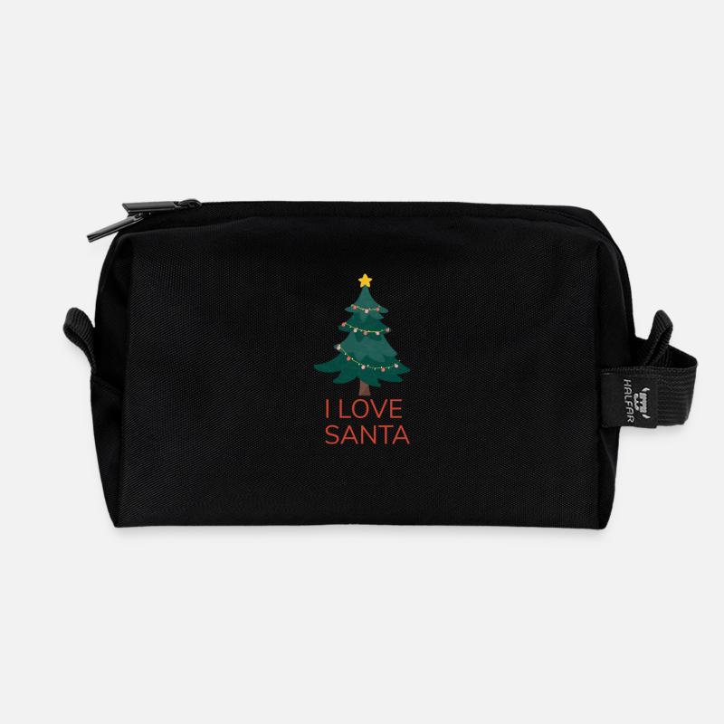 Ich liebe den Weihnachtsmann - Recycelte Kulturtasche - Schwarz