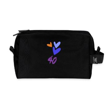 ANNIVERSARY. HAPPY BIRTHDAY. HAPPY BIRTHDAY. - Recycled Toiletry Zip Bag - black - Front