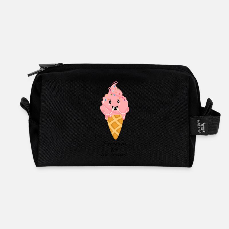 Scream for Ice Cream - Recycelte Kulturtasche - Schwarz
