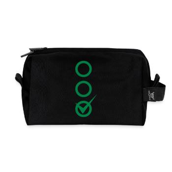 case coche ok valide ajouter texte - Trousse de toilette en tissu recyclé - noir - Devant