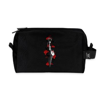Kunai nuages rouges corbeaux - Japonais - Trousse de toilette en tissu recyclé - noir - Devant