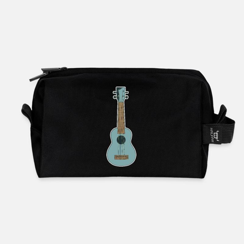 Retro Ukulele - Recycelte Kulturtasche - Schwarz