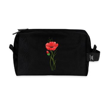 Blumen - Recycelte Kulturtasche - Schwarz - Vorne