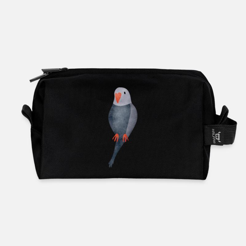 Wellensittich - Recycelte Kulturtasche - Schwarz