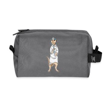 Stéthoscope Meerkat Doctor - Trousse de toilette en tissu recyclé - anthracite - Devant