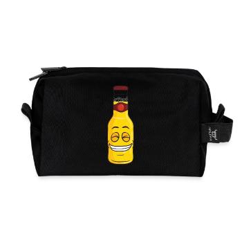 Beer Bottle - Recycled Toiletry Zip Bag - black - Front