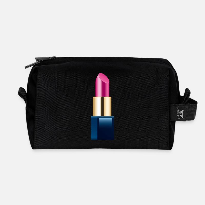 Smiley Lipstick - Recycelte Kulturtasche - Schwarz