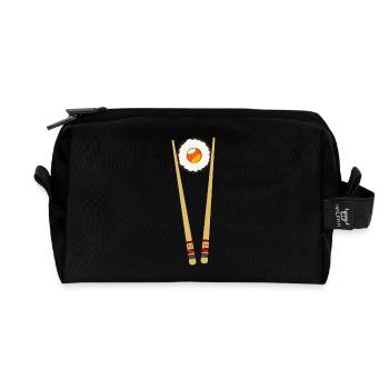 Sushi Japan Sushirolle Maki Roll Stäbchen Sushifan - Recycelte Kulturtasche - Schwarz - Vorne