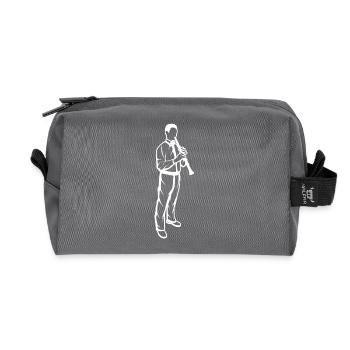 Little clarinet player - Recycled Toiletry Zip Bag - anthracite - Front