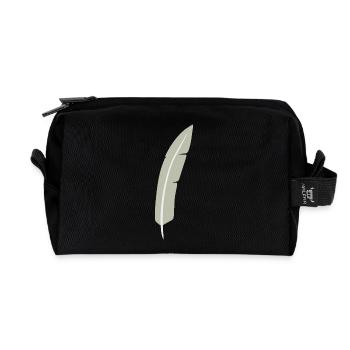 Feather Arc Minimalistischer Druck - Recycelte Kulturtasche - Schwarz - Vorne