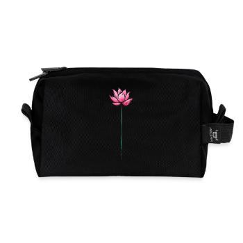 Rosa Lotusblüte Zen Calm Yoga und Meditation Kunst - Recycelte Kulturtasche - Schwarz - Vorne