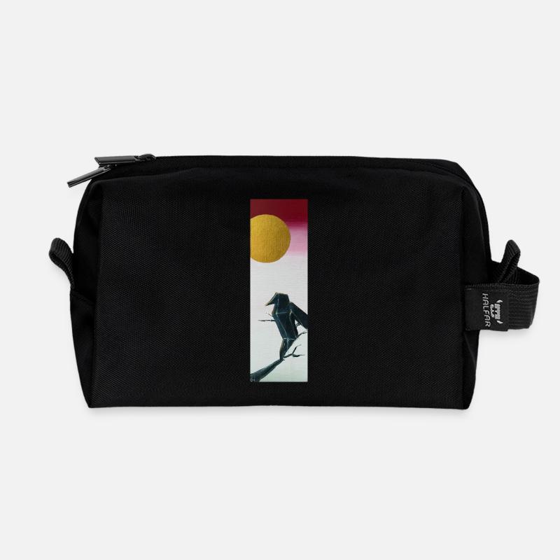Origami-Rabe - Recycelte Kulturtasche - Schwarz