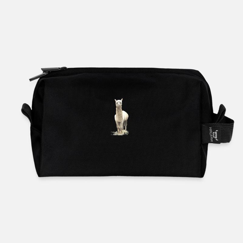 Lama - Recycelte Kulturtasche - Schwarz