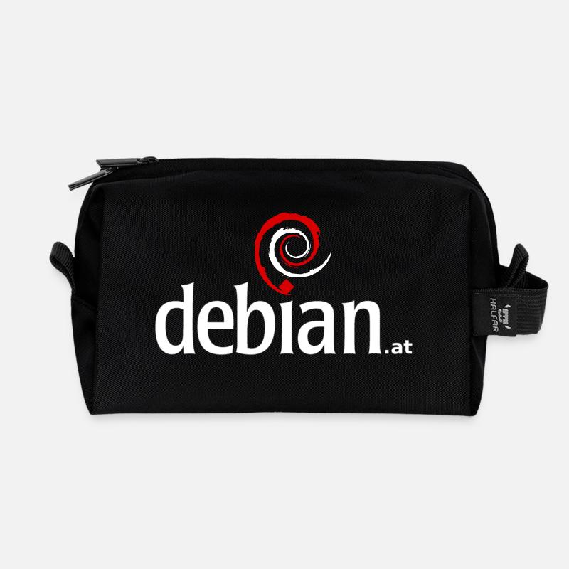 Austrian Debian Swirl - Recycelte Kulturtasche - Schwarz