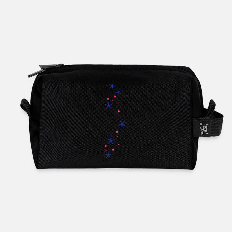 Glitter stars - Recycled Toiletry Zip Bag - black