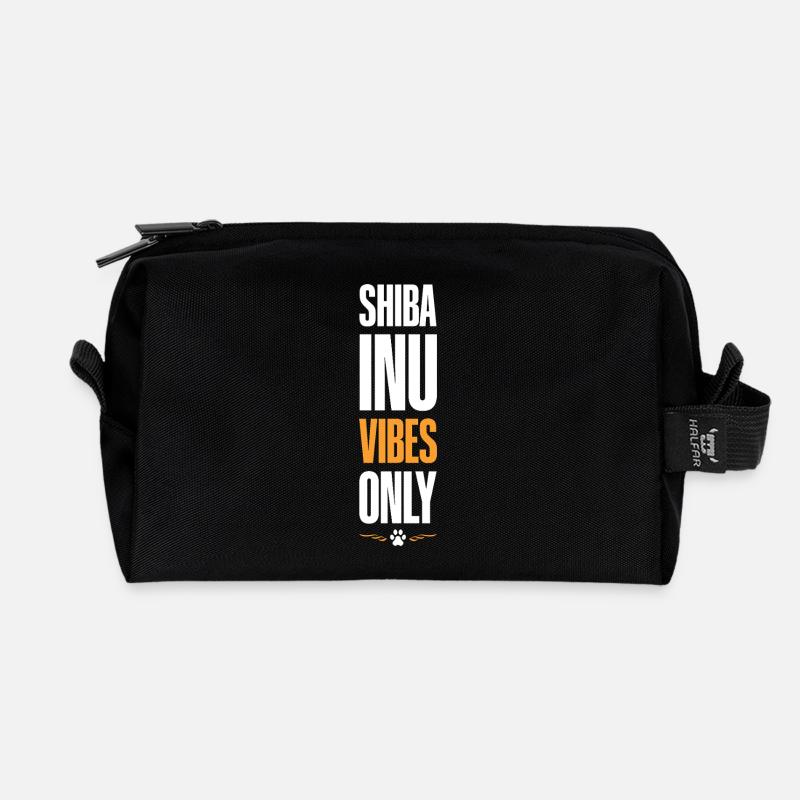 SHIBA INU Vibes Only - Recycelte Kulturtasche - Schwarz