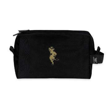 Elegant Cow Model Silhouette Farm - Recycled Toiletry Zip Bag - black - Front