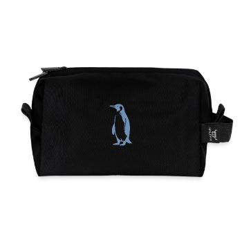 Minimalist Penguin Silhouette Simplicity - Recycled Toiletry Zip Bag - black - Front