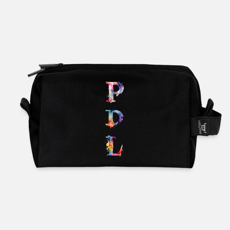 PDL Pflegedienstleitung Wasserfarbe Watercolor - Recycelte Kulturtasche - Schwarz