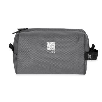 Year 2030 - Recycled Toiletry Zip Bag - anthracite - Front