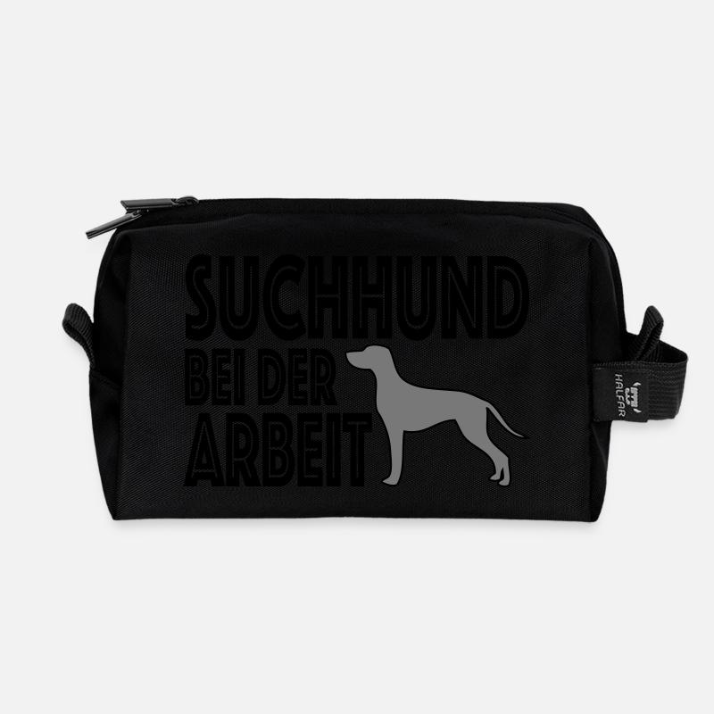 Suchhund - Recycelte Kulturtasche - Schwarz