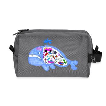 Whale of things - Recycled Toiletry Zip Bag - anthracite - Front