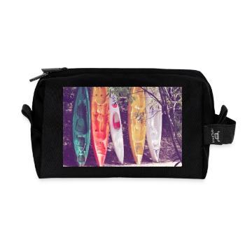canoes - Recycled Toiletry Zip Bag - black - Front