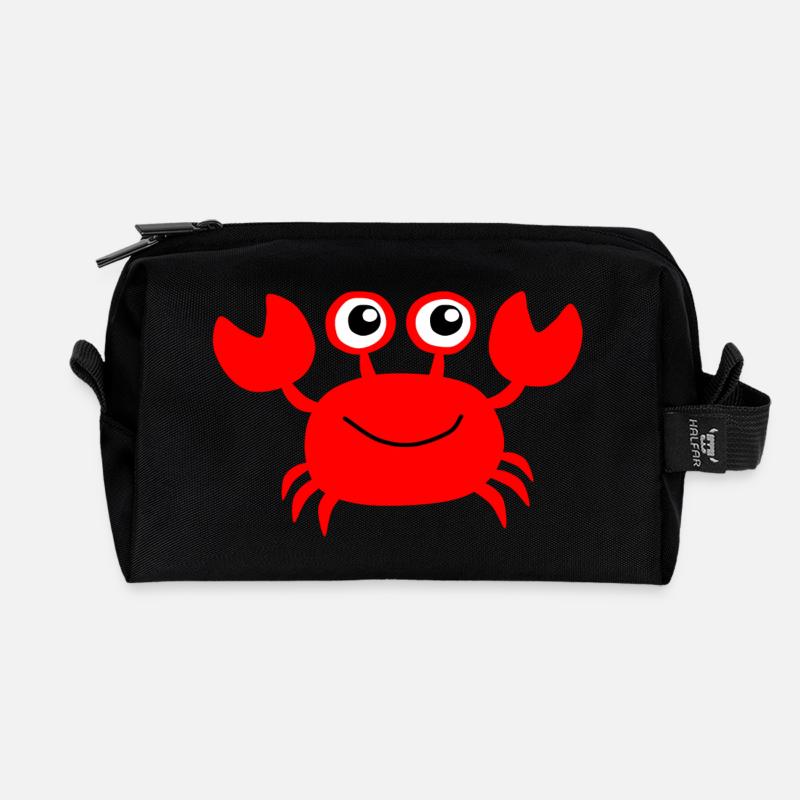 Rote Krabbe Cartoon - Recycelte Kulturtasche - Schwarz