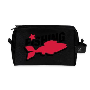 fishing_design_wo2 - Recycelte Kulturtasche - Schwarz - Vorne