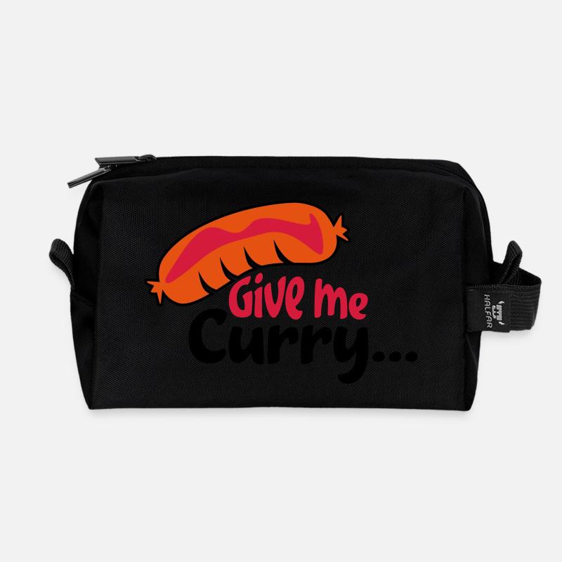 currywurst - Recycelte Kulturtasche - Schwarz