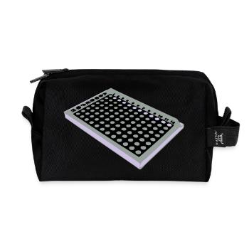 96 Well Plate / 96 perforated plate - Recycled Toiletry Zip Bag - black - Front