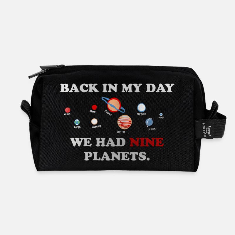 ZU MEINER ZEIT HATTEN WIR 9 Planeten - Recycelte Kulturtasche - Schwarz