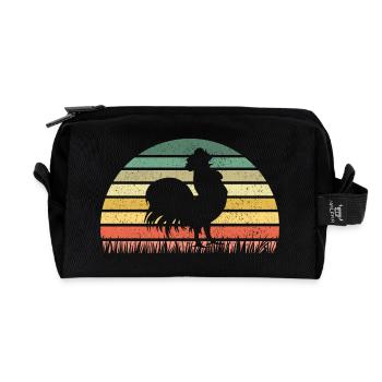 Poulet poulet coq - Trousse de toilette en tissu recyclé - noir - Devant