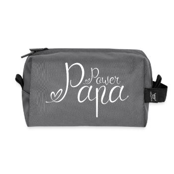 Power Papa White1 - Recycled Toiletry Zip Bag - anthracite - Front