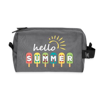 Sommer, hallo Sommer, Sommerferien - Recycelte Kulturtasche - Anthrazit - Vorne