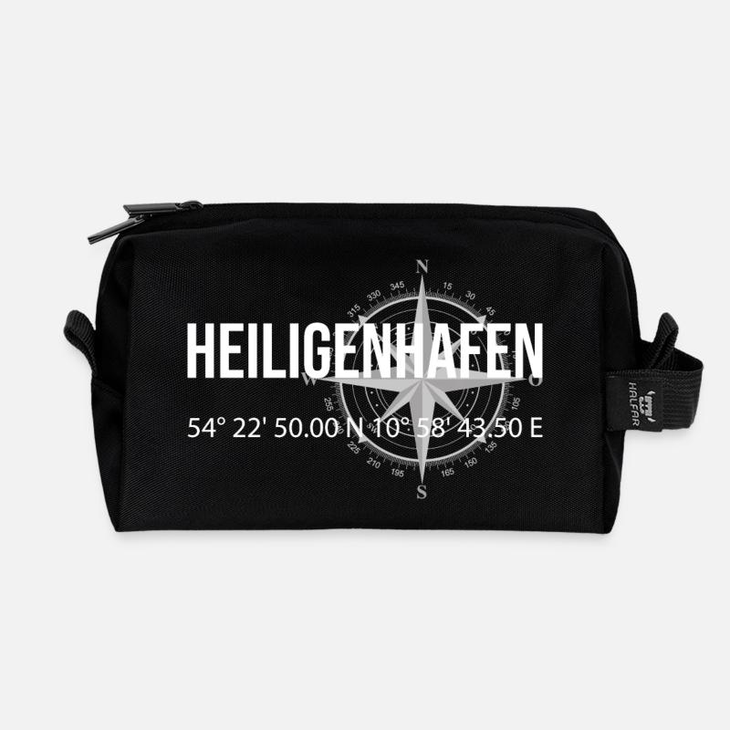 Koordinaten Heiligenhafen - Recycelte Kulturtasche - Schwarz