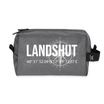 Koordinaten Landshut - Recycelte Kulturtasche - Anthrazit - Vorne
