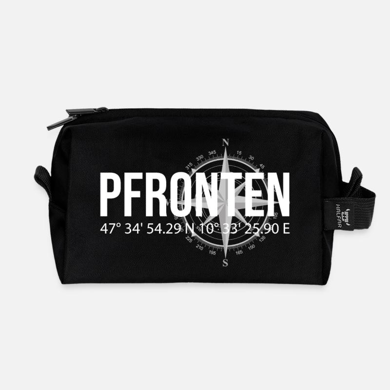 Koordinaten Pfronten - Recycelte Kulturtasche - Schwarz